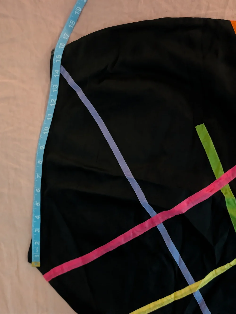 Vintage SilkLand 100% Silk Abstract Ribbon Geometric Mini Skirt Size 12